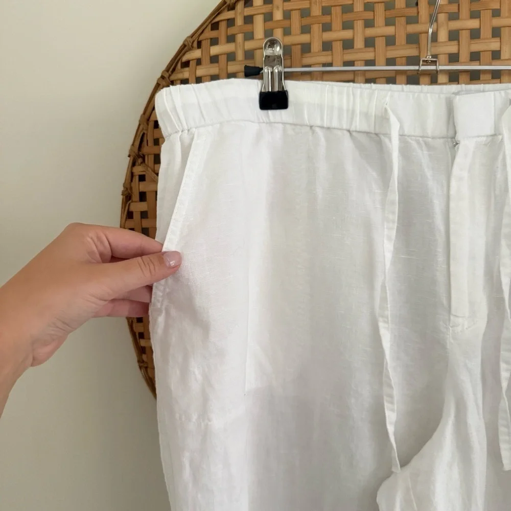 Liz Claiborne White Linen Blend Relaxed Wide Leg Pants XL - Picture 13 of 13
